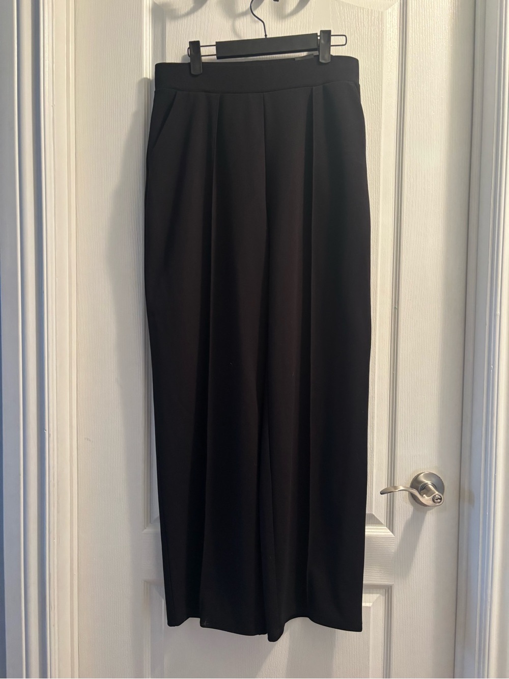 H&M Black High-Waist Wide-Leg Trousers